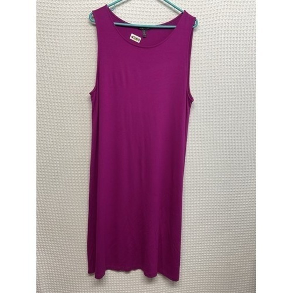 Eileen Fisher Stretch Sleeveless Summer Casual Midi Tunic Dress Women XL USA